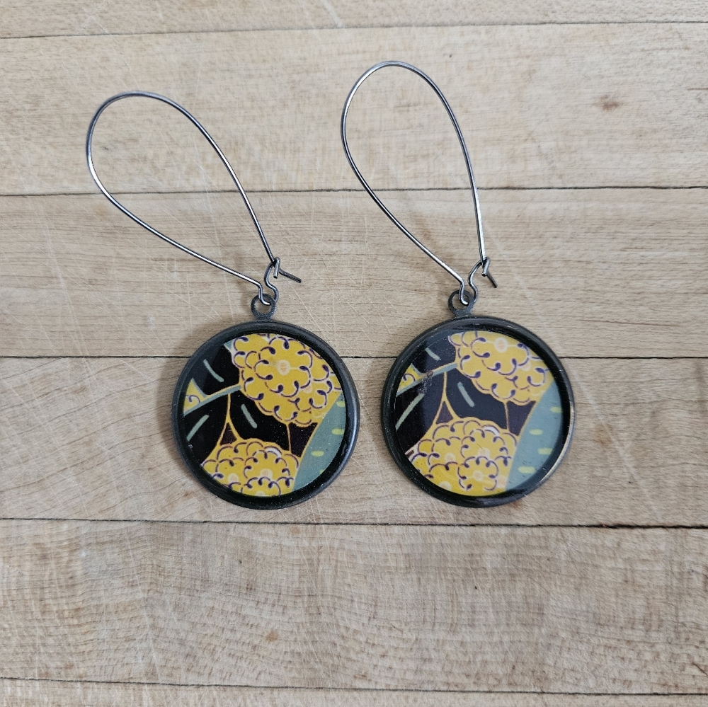 Yellow Hydrangea Earrings